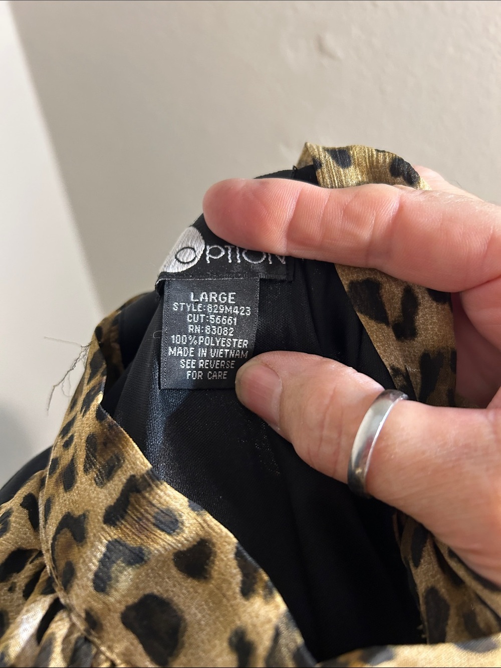 Leopard Print Halter Blouse, large - Picture 3 of 4